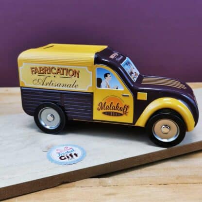 Coffret chocolat - Citroën 2CV fourgonnette - remplie de barres Malakoff 1855