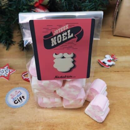 Sachet de guimauve Bonhomme de neige x 10 - "Joyeux Noël retro " - Cadeau Noël – Image 3