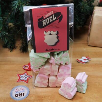 Sachet de guimauve sapin de Noël x 5 et Bonhomme de neige x5 - "Joyeux Noël " retro – Image 4