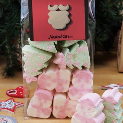 Sachet de guimauve sapin de Noël x 5 et Bonhomme de neige x5 - "Joyeux Noël " retro – Image 3