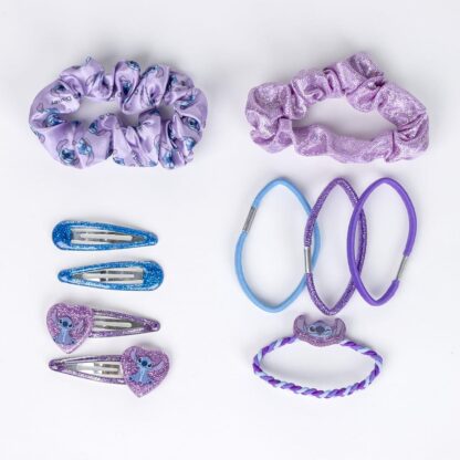 Stitch - 4 élastiques pour cheveux, 2 mini chouchou et 4 barettes dans une trousse (Disney) – Image 5