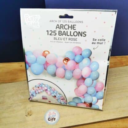 Arche de 125 ballons rose et bleu - Gender Reveal ou Baby Shower