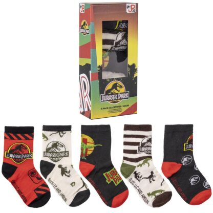 Lot de 5 Paires de chaussettes enfant Jurassic Park - Taille 31/34