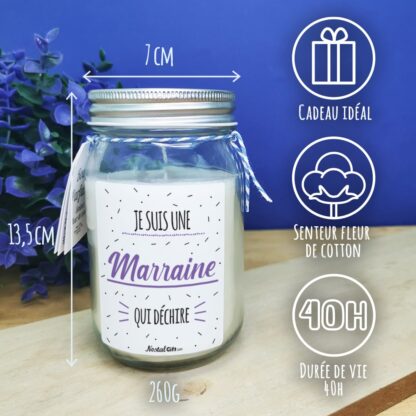 Bougie Jar  "Marraine qui déchire"