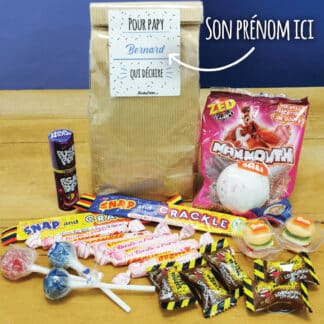 Sachet bonbon années 90  années   "Pour papy qui déchire" de la collection "Qui Déchire" -  Cadeau d'un anniversaire  :  papy - cadeau personnalisé