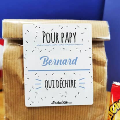 Sachet bonbon années 90 "Pour papy qui déchire"- Cadeau personnalisé