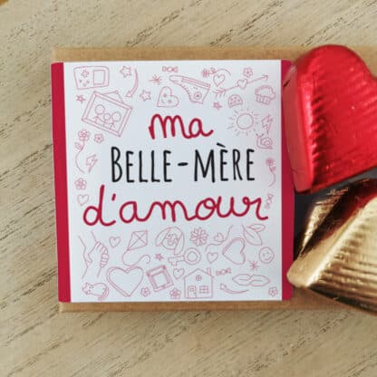 Cœurs au chocolat au lait et chocolat noir praliné x8 "Belle-mère d'amour" – Image 4