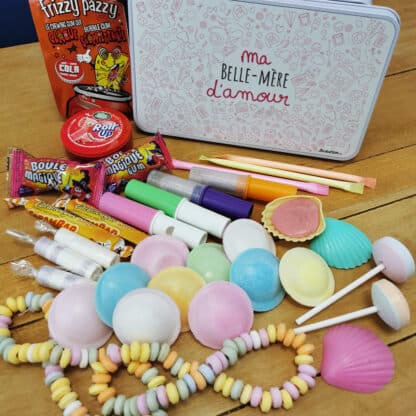 Coffret bonbons des années 80  "Belle-mère d'amour"(Boîte en métal)