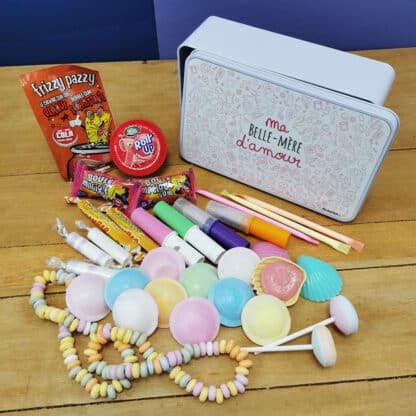 Coffret bonbons des années 80  "Belle-mère d'amour"(Boîte en métal)