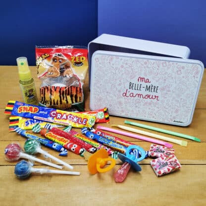 Coffret bonbons des années 90  "Belle-mère d'amour" (Boîte en métal)