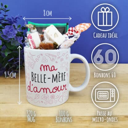 Mug bonbons des années 60  "Belle-mère d'amour" de la collection "D'amour
