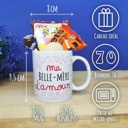 Mug bonbon années 70 "Belle-mère d'amour" de la collection "D'amour"