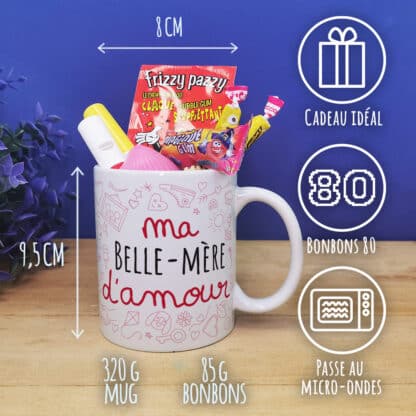 Mug bonbon années 80  "Belle-mère d'amour" de la collection "D'amour"