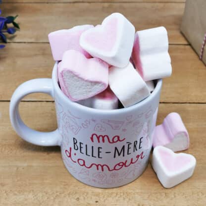 Mug "Belle-mère d'amour" et ses guimauves coeurs x10