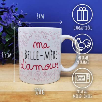 Mug "Belle-mère d'amour"  - Cadeau pour anniversaire :  belle mère