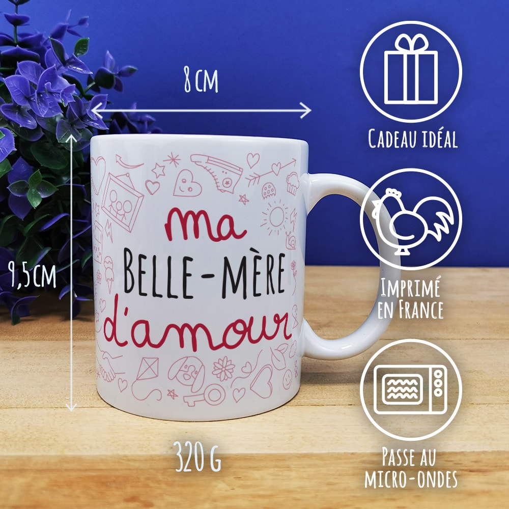 Mug Belle-mère d'amour - Cadeau pour anniversaire : belle mère