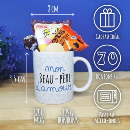 Mug bonbon années 70 "Mon beau-père d'amour"