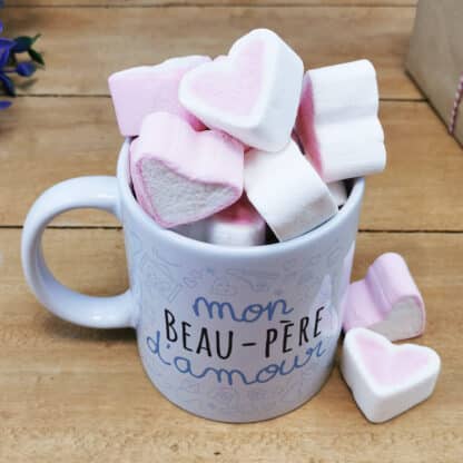 Mug "Mon beau-père d'amour" et ses guimauves coeurs x10