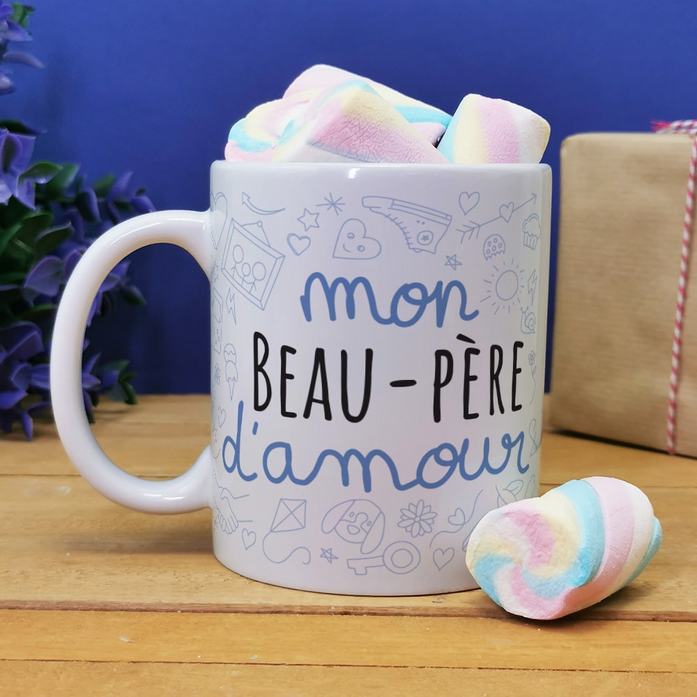 Mug Mon beau-père d'amour et ses guimauves torsade x5 - Cadeau