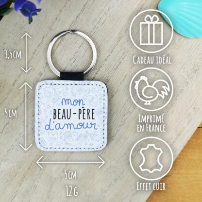 Porte clé "Mon beau-père d'amour" de la collection "D'amour" - Cadeau pour d'un anniversaire  :  beau père