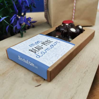 Oursons au chocolat noir x3 "Mon beau-père d'amour" - Cadeau pour d'un anniversaire  :  beau père – Image 2