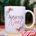 Mug "Joyeux Noël" et ses guimauves coeurs x10