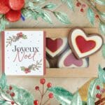 Cœurs au chocolat au lait et chocolat noir praliné x8 "Joyeux Noël" - Cadeau Noël