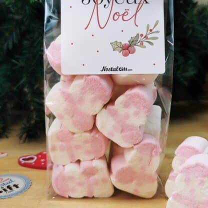 Sachet de guimauve Bonhomme de neige x 10 - "Joyeux Noël" - Cadeau Noël