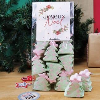 Sachet de guimauve sapin de Noël x 10 - "Joyeux Noël" - Cadeau Noël