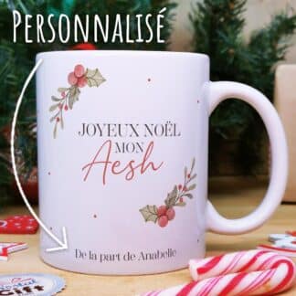 Mug "Joyeux Noël mon Aesh personnalisé" - Cadeau Noël