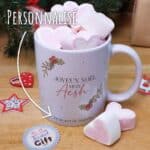 Mug "Joyeux Noël mon Aesh" personnalisé et ses confiseries rétro - Cadeau Noël