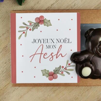Oursons au chocolat noir x3 "Joyeux Noël mon Aesh" - Cadeau Noël – Image 4