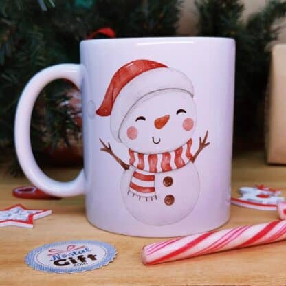 Mug "Joyeux Noël " personnalisé - Bonhomme de neige - Cadeau pour Noël