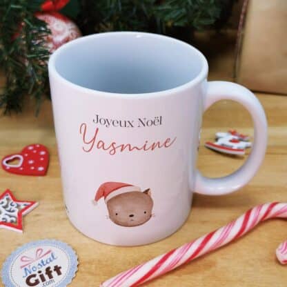 Mug "Joyeux Noël " personnalisé - Chat de Noël - Cadeau pour Noël – Image 3