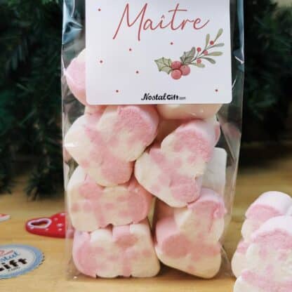 Sachet de guimauve Bonhomme de neige x 10 - "Joyeux Noël Maître" - Cadeau Noël – Image 3