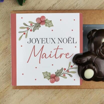 Oursons au chocolat noir x3 "Joyeux Noël Maître" - Cadeau Noël – Image 4