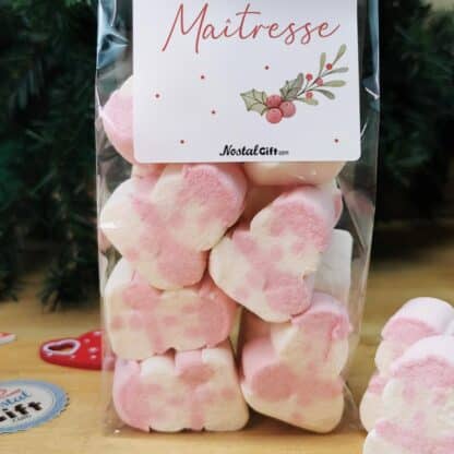 Sachet de guimauve Bonhomme de neige x 10 - "Joyeux Noël Maîtresse" - Cadeau Noël – Image 3