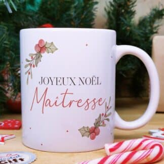 Mug "Joyeux Noël maîtresse " - Cadeau Noël