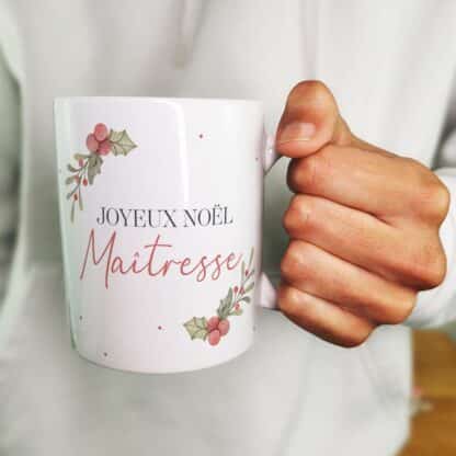 Mug "Joyeux Noël maîtresse " - Cadeau Noël