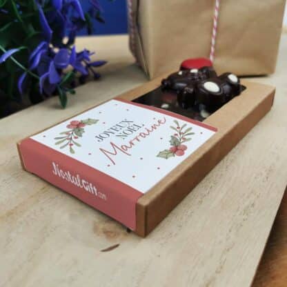 Oursons au chocolat noir x3 "Joyeux Noël Marraine" - Cadeau Noël – Image 2