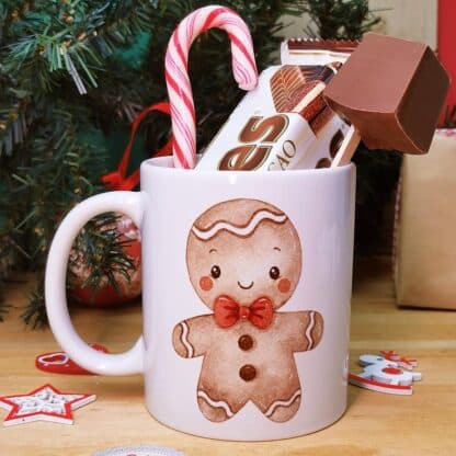 Mug "Joyeux Noël" personnalisé et ses confiseries rétro - Renne de Noël - Cadeau Noël