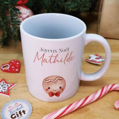 Mug "Joyeux Noël " personnalisé - Pain d'épice - Cadeau pour Noël