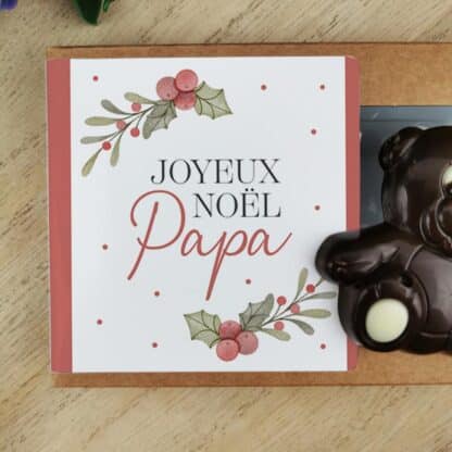 Oursons au chocolat noir x3 "Joyeux Noël Papa" - Cadeau Noël – Image 4