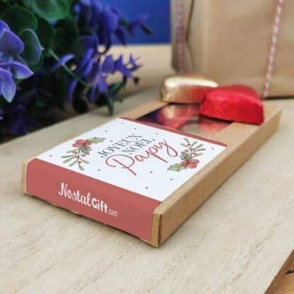 Cœurs au chocolat au lait et chocolat noir praliné x8 "Joyeux Noël Papy"  - Cadeau de Noël – Image 2