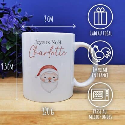 Mug "Joyeux Noël " personnalisé - Père Noël - Cadeau pour Noël