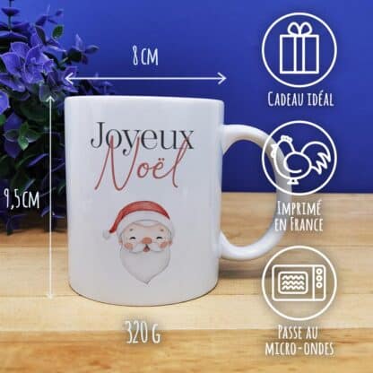 Mug "Joyeux Noël" - Père Noël - Cadeau Noël – Image 3