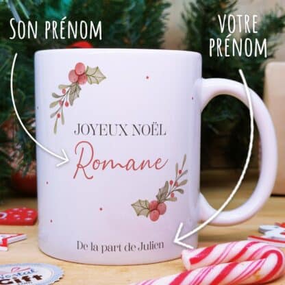 Mug "Joyeux Noël " personnalisé - Cadeau pour Noël