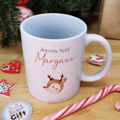 Mug "Joyeux Noël " personnalisé - Rennes - Cadeau pour Noël