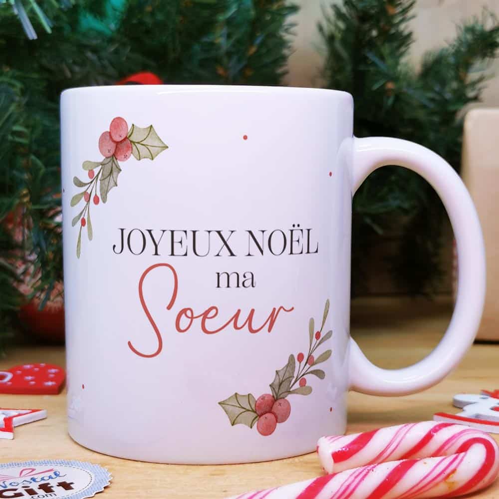 Cadeau noël grande soeur. Sac brodé Joyeux Noël Grande Soeur