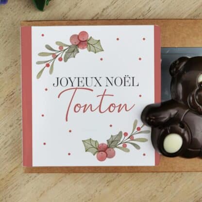 Oursons au chocolat noir x3 "Joyeux Noël Tonton" - Cadeau Noël – Image 4